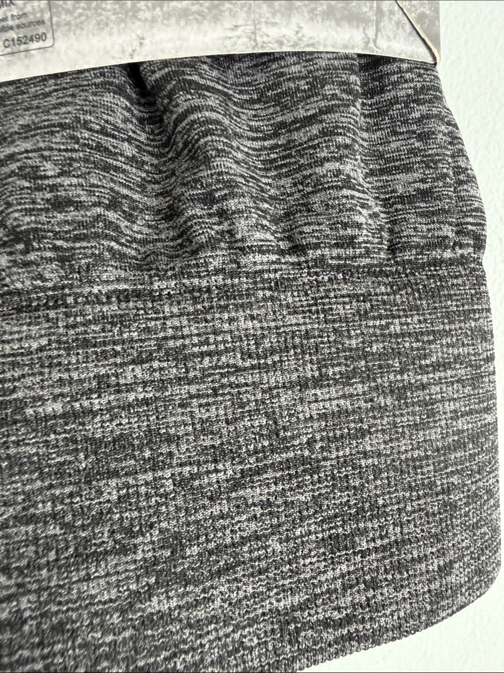 Fleece-Lined Seamless Base Layer Leggings - Charcoal Heather (XL)